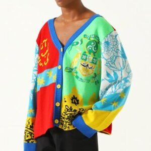 Rastah ‘Am I Free’ Knit Abstract Cardigan M